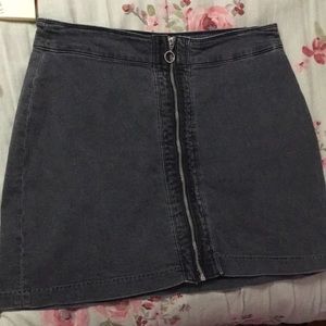 Zip up dark gray skirt